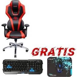 Armchair E-Blue For gamers armchair E-Blue AUROZA, red, illuminated, Polygon gaming set