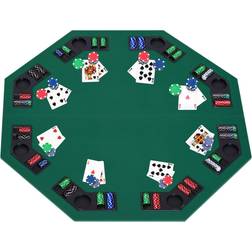 Homcom 1.2m/48" Foldable Poker Table 8 Players Blackjack Chip Trays