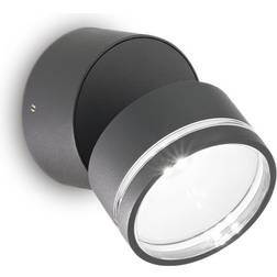 Ideal Lux Omega Round Single Spotlight Anthracite IP54 3000K