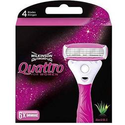 Wilkinson Sword Quattro for Women Aloe & Vit. E cabezal de recambio 6 ud