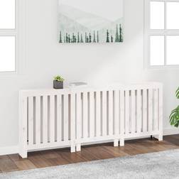 vidaXL Cache-Radiateur Blanc 210x21x85 cm Bois Massif De Pin