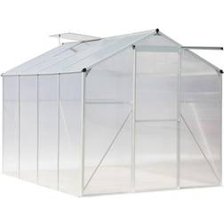 LivingAndHome Greenhouse 8x6ft Aluminum Polycarbonate