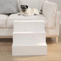 vidaXL Husdjurstrappa Vit 40x37.5 x 35 cm Massiv