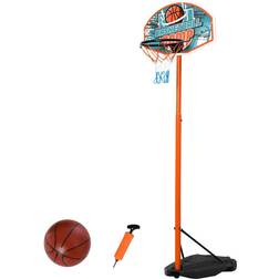 Homcom Kids Adjustable Basketball Hoop Stand With Ball and Pump