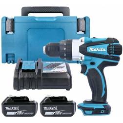 Makita DHP458 18V Compact Combi Drill With 2 x 5.0Ah Batteries, Charger, Case & Inlay