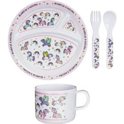 Lesser & Pavey Leonardo's Little Stars Unicorn Four Piece Feeding Set