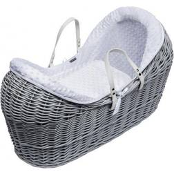 Kinder Valley Dimple Grey Pod Moses Basket with Fleece Body