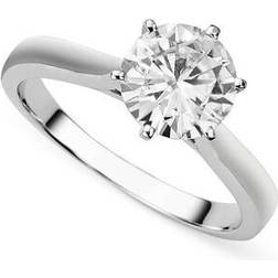 Charles & Colvard Moissanite Solitaire Engagement Ring - White Gold/Diamond