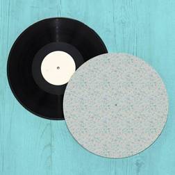 Aqua Florals Turntable Slip Mat