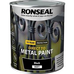 Ronseal Direct to Metal Paint - Matt Black 0.75L