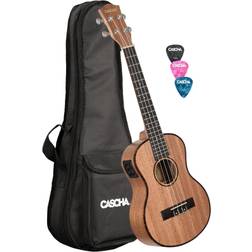 Cascha Ukulele mahogny sopran för nybörjare med Aquila strängar och 3 Ukulele plektrum väska ingår. Mikrofon 26 Zoll Tenor Ukulele väska ingår. Mikrofon