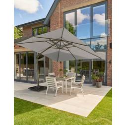 Norfolk Leisure Royce Ambassador LED Nova Sun Soft Grey Parasol with Base & Cover