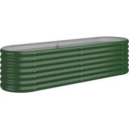 vidaXL Plantekasse 152 x 40 x 36 cm Pulverlakeret Stål Grøn Plantekasse
