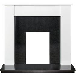 Adam Buxton Fireplace in Pure White & Black Marble, 48 Inch