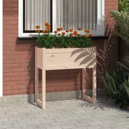 vidaXL Jardinera De Madera Maciza De Pino 78x40x81 cm - Marrón