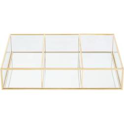 Premier Housewares 3 Compartments Clear Glass Makeup Organiser