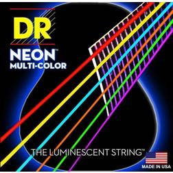 DR NMCA-12 Hi-Def Neon Multi-color, jeu guitare acoustique, Light 12-54