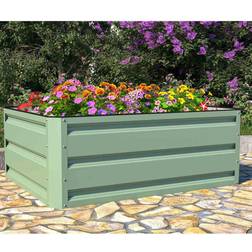 Gardenlife Outdoor Metal Raised Bed, Galvanised Steel Powder Raised Flowers