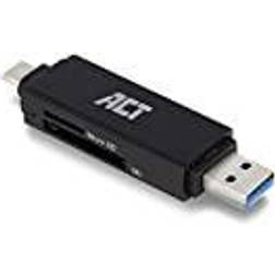 ACT USB-C/USB-A-kortläsare för SD/Micro SD AC6375