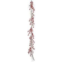 Juleguirlande snefald Rød Hvid Plastik (180 x 14 cm)
