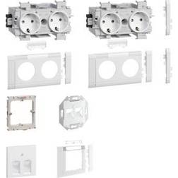 Hager BR65 arbejdsstation Ecoline 4 x schuko 2 x dataudtag, hvid (9016)