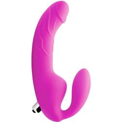 XR Brands ROYAL RIDER Vibrating Silicone Strapless Strap On Purple