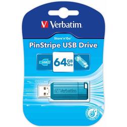 Verbatim USB Drive 64GB Pinstripe, Metallic Blue