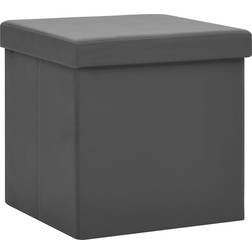 vidaXL Tabouret De Rangement Pliable Gris PVC