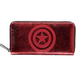 Marvel Captain armerica Purse Classic Shield Logo new Official Red Zip Around