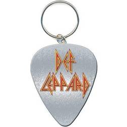 Def Leppard Nyckelring nyckelring gitarr plektrum band logotyp hysteri ny officiell metall, En storlek, Kedja, klassisk