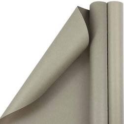 Jam Paper Matte Slate Grey Wrapping All Occasion 25 Sq. ft. 2/Pack