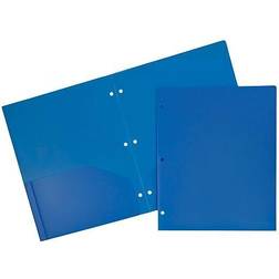 Jam Paper 3-Hole Heavy Duty Pocket Folder, 6ct.