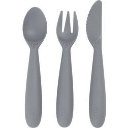 Ezpz 3-Pack Happy Utensils Set In Grey grey Set Of 2