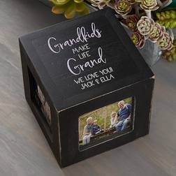 Grandkids Personalized Photo Cube In Black