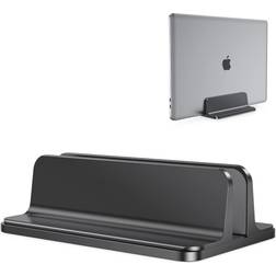 OMOTON Vertical Laptop Stand Holder, OMOTON Desktop Aluminum MacBook Stand with Adjustable Dock Size, Fits All MacBook, Surface,Laptops (Up to 17.3 inches)