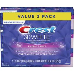 Crest 3D White, Fluoride Anticavity Toothpaste, Radiant Mint, 3