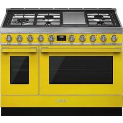 Smeg 48" Portofino Series Dual Fuel Range Yellow