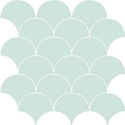 InHome Brewster Shell Peel & Stick Backsplash Tile Paper Seafoam Green