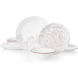 Corelle Leaf Stitch Dinner Set 12