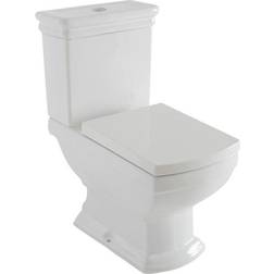 Milano Sandringham Traditional Square White Ceramic Close Coupled WC Toilet with Cistern and Soft Close Seat