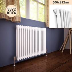 Elegant 600 812 Horizontal Column Designer Radiator White Traditional