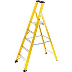 Loops 1.2m FIBREGLASS Platform Step Ladders 5 Tread Professional Lightweight Steps