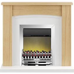 Adam Chilton Fireplace in Oak & Cream with Blenheim Electric Fire in Chrome, 39 Inch