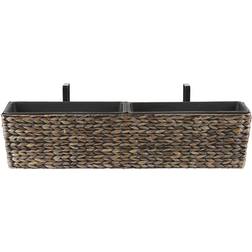 Beliani Plant Pot Brown Hyacinth Weave