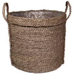 GoodHome Witoto Natural Seagrass Round Plant Pot