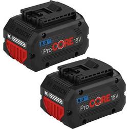 Bosch 2 X 1600A016GK ProCORE GBA 18v 8.0Ah Lithium Ion Battery Cordless