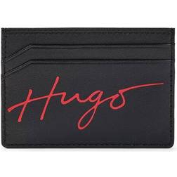 HUGO BOSS Leather card holder with handwritten and shine effect