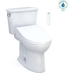 Toto Drake 28 3/8" Transitional Two-Piece 1.28 GPF Single Flush Elongated Toilet with Washlet C5 in Cotton Universal Height, MW7863084CEFG#01