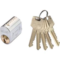 Millers Oval Brass Cylinder with 5 Keys