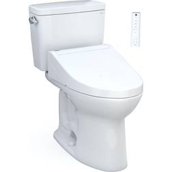 Toto Drake 28 3/8" Two-Piece 1.28 GPF Single Flush Elongated Toilet with Washlet C5 in Cotton, MW7763084CEG#01